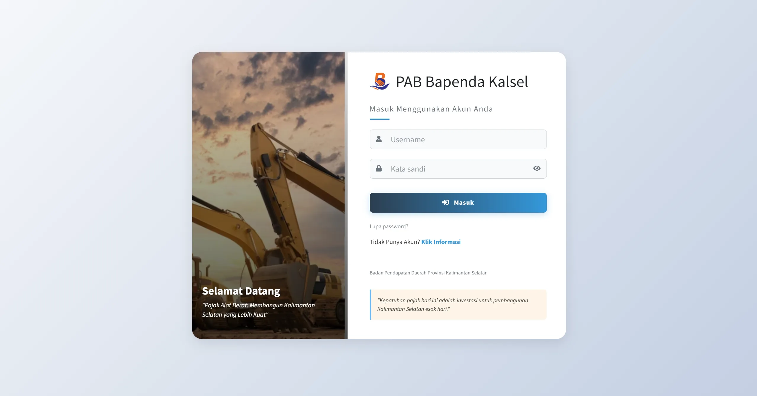 Pajak Alat Berat Kalsel